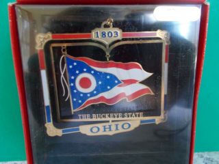 Pre - Owned,  24k Gold Flashed Brass Ornament - Great Seal Of Ohio