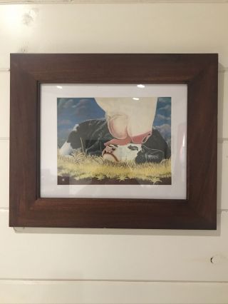 Cow Calf Framed Print By Artist Julie Vance.  Farmhouse