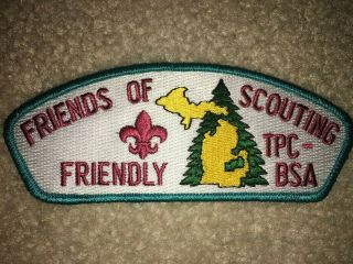 Boy Scout Bsa Tall Pine Fos Friendly Scouting Michigan Council Strip Csp Patch