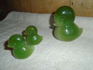 Vintage Wony Ltd Italy Duck Faux Jade 3 Ducks