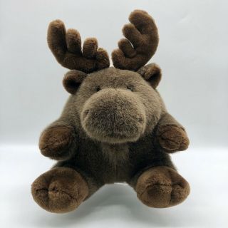 Unipak Plush Stuffed Moose Chubby Round Brown 13 " Tall
