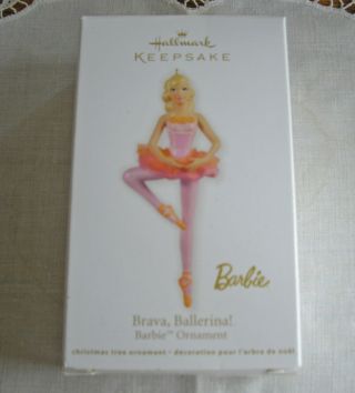 Hallmark Keepsake Brava Ballerina Barbie 2012 Christmas Ornament W/box