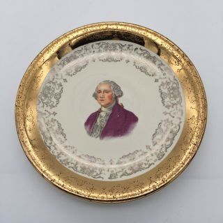 Vintage George Washington Trinket Dish Butter Pat Tea Bag Holder Dc Souvenir