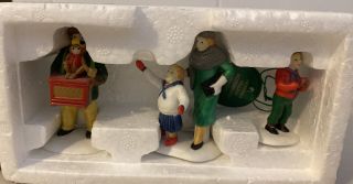 Dept 56 Christmas Village Set Of 3 Figurines Organ Grinder Monkey 59579 2