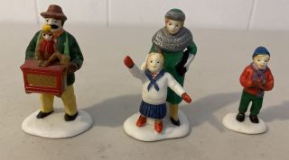 Dept 56 Christmas Village Set Of 3 Figurines Organ Grinder Monkey 59579 3