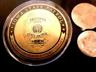 Iowa State Police Troopers Challenge Coin Leo 1,  5 Inces