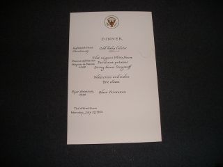 White House State Dinner Menu President Lyndon Johnson Madagascar 1964 S)