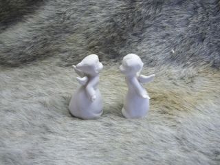 Vintage Schmid Bros Kissing Angels Made In Japan Ceramic Figurines