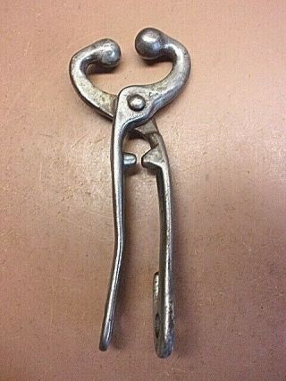 Vintage Hand Forged Bull Nose Ring Lead Puller Pliers Old Farm Tool