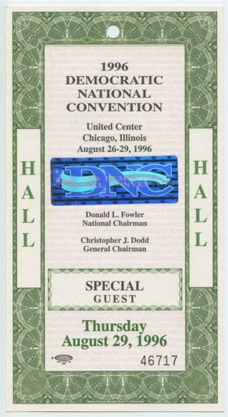 1996 President Bill Clinton Dnc Democratic National Convention Special Guest 3