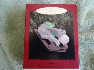 Disney 1993 Hallmark Keepsake Ornament Winnie The Pooh Eeyore Sled (1)