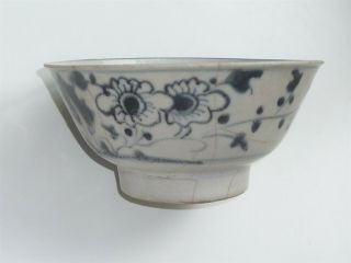 CHINESE MING DYNASTY BOWL UNUSUAL FLOWER & BUTTERFLY DESIGN 2