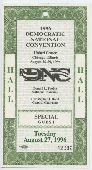 1996 President Bill Clinton Dnc Democratic National Convention Special Guest 1
