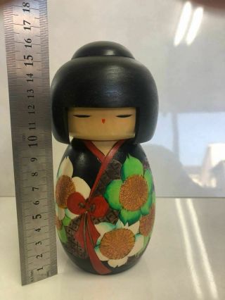 Japanese Sosaku Kokeshi Wooden　doll : Signed Yuji Kawase (16 Cm＝6.  2in) 0019