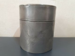 Antique Chinese Pewter Tea Caddy By Kut Hing Of Swatow