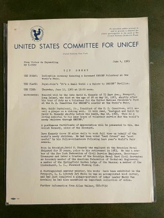 United States Committee For Unicef At 1964/65 N.  Y.  W.  F.  Pepsi,  It’s A Small World