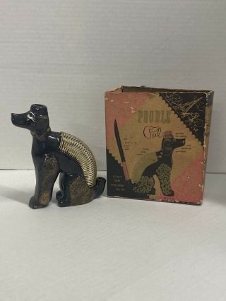 Vintage 1950’s Poodle Pal Letter Holder Ceramic Dog Desk Set