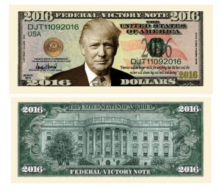 Pack Of 50 - Donald Trump Victory 2016 Presidential Novelty Dollar Bills
