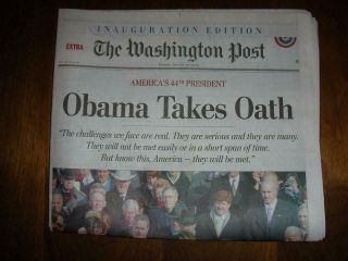 2009 Inauguration Of President Obama - Washington Post Inauguration Extra Edition