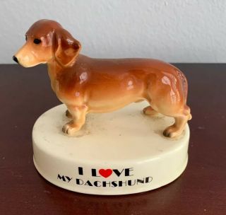 I Love My Dog Daschund Figurine From The 70’s