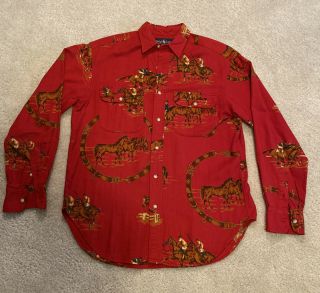 Vintage 1980’s Ralph Lauren Equestrian Theme Flannel Shirt