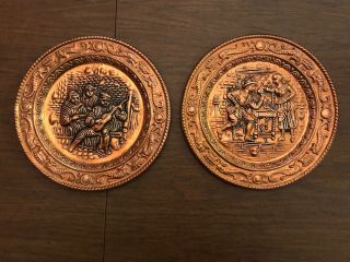 Brass/unknown Metal Decorative Hanging Plates