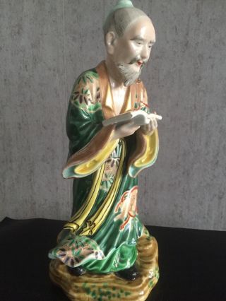 Stunning Large Antique Chinese Porcelain Scholar Figure