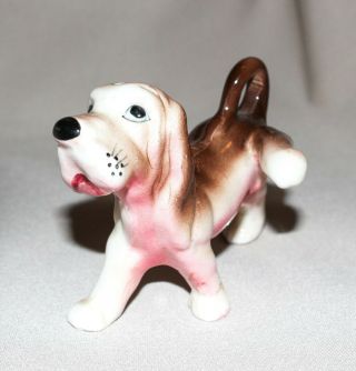 Vtg Ceramic Hound Dog Lifted Leg Salt Or Pepper Single Shaker 3 ½” X 2 ¾” Japan