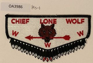 Boy Scout Oa 341 Chief Lone Wolf Lodge Flap Hs1