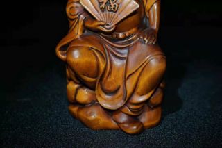 Chinese Natural Boxwood Hand carved Zhong Kui Figure Statues 42057 3
