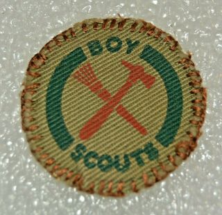 Crossed Tools Boy Scout Handyman Proficiency Badge Printed Canvas World War Ii