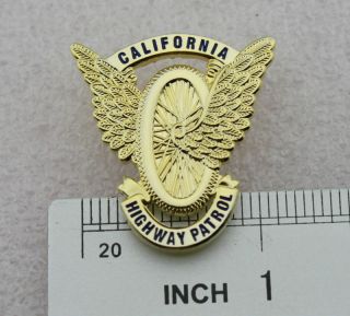California State Police Gold Badge Highway Patrol Motorcycle Wings Chp Mini Pin