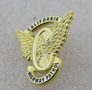 California State Police Gold Badge Highway Patrol Motorcycle Wings CHP Mini PIN 3