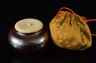 P1350: Japanese Old Seto - Ware Tea Caddy Container With High Class Lid,  Shifuku