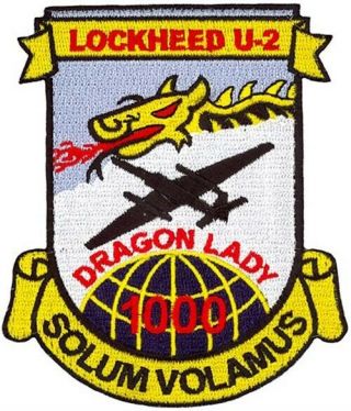 USAF 1st RECONNAISSANCE SQ - U - 2 DRAGON LADY - 1000 HOURS - VEL PATCH 2