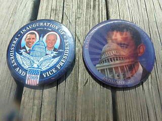 2 - 2009 Barack Obama Presidential Inauguration Button Pin Backs