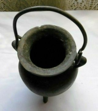 Antique Bronze Chinese Asian Footed Bowl Cauldron Pot Incense Burner 2