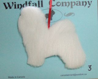 Pure White Havanese Dog Plush Christmas Canine Ornament 3 By Wc