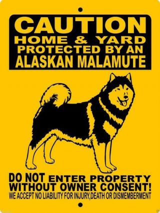 0260 Alaskan Malamute 9 " X12 " Aluminum Sign
