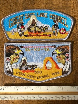 Bsa/oa Csp/flap Great Salt Lake Council El - Ku - Ta 560 - 1996 Utah Centennial Set.