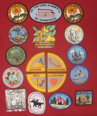 Girl Scout,  Group Of 18 Girl Scout Patches