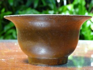 Rare Antique Chinese Qing Dynasty Spun Brass Singing Bowl China C18thc Or Earlie