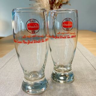 vintage 1960s Schaefer Beer Glasses NY Worlds Fair 2