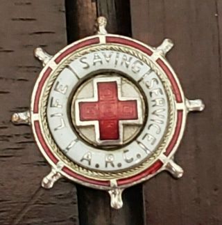 American Red Cross A.  R.  C.  Life Saving Service Enamel Lapel Pin