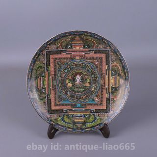 China Ceramics Famille - Rose Porcelain Buddhism Dkyil - Vkhor Mandala Buddha Plate