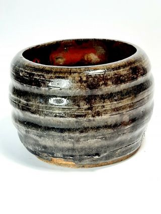 Vintage Japanese Tea Ceremony Handmade Ceramic Raku Style Chawan Bowl - Signed