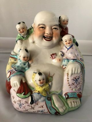 Chinese Antique Porcelain Laughing Buddha Md009 7” H
