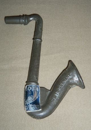 Vintage 1934 Chicago Worlds Fair Luxophone Toy Horn Metal Saxophone Sax Germany