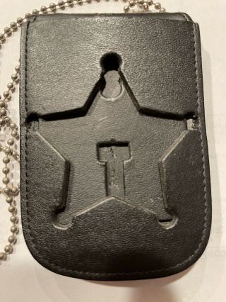 Police Badge Holder Neck With Id Case 5 Point Star Badge