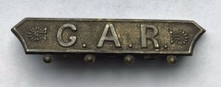 Civil War Gar G.  A.  R.  Grand Army Republic Memorial Ribbon Top/pin Bar